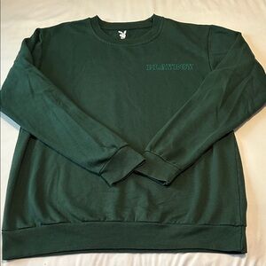 PLAYBOY Men's Dark Green Crewneck Sweatshirt